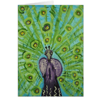 Purpurfärgad påfågel vid ljung S. Hälsningskort