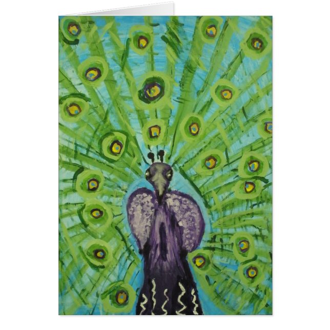 Purpurfärgad påfågel vid ljung S. Hälsningskort (Framsidan)