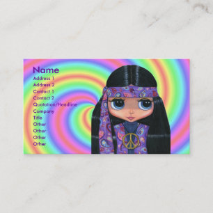 Purpurfärgad Paisley Hippievisitkort Visitkort