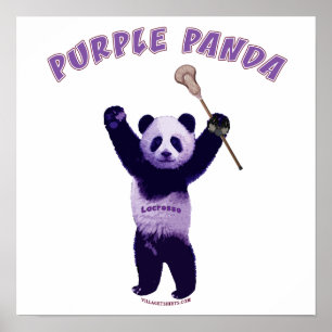 Purpurfärgad PandaLacrosse Poster