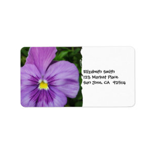 Purpurfärgad Pansy Adressetikett