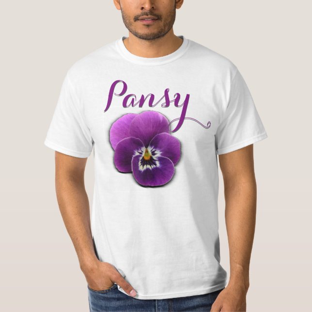Purpurfärgad Pansy Tee (Framsida)