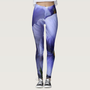 Purpurfärgad Pansyblommar, foto 43, unikt som är Leggings