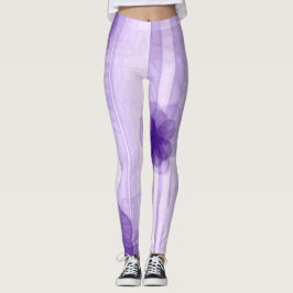 Purpurfärgad passion blommar Airbrushkonstdamasker Leggings