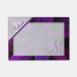 Purpurfärgad passionblommigtMonogram Post-it Block