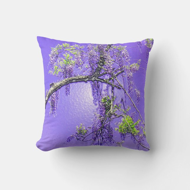 Purpurfärgad passionWisteria Kudde (Framsida)