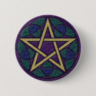 Purpurfärgad Pentacle Triquetra Knapp