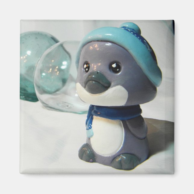 Purpurfärgad pingvin mig magnet (Framsidan)