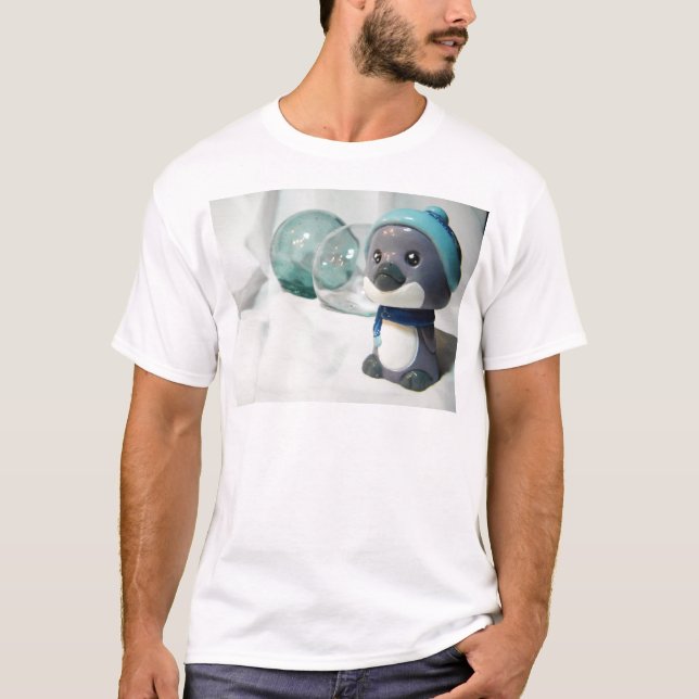 Purpurfärgad pingvin mig t-shirt (Framsida)