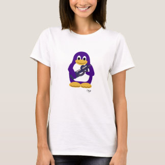 Purpurfärgad pingvin tee shirt