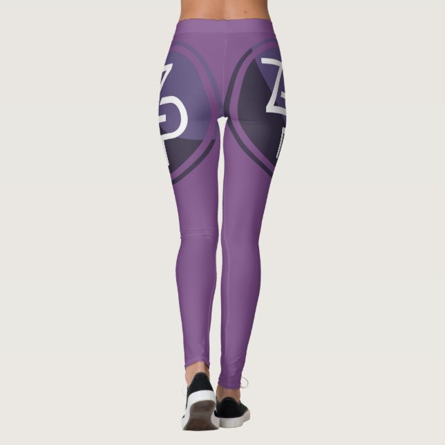Purpurfärgad PIVX-zPIVdamasker Leggings (Baksida)