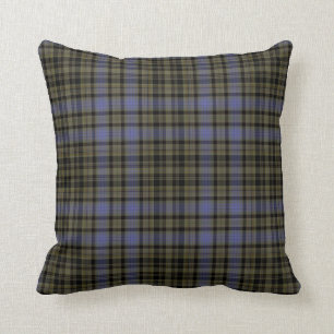 Purpurfärgad pläd för Tartan för Loden grönts Kudde