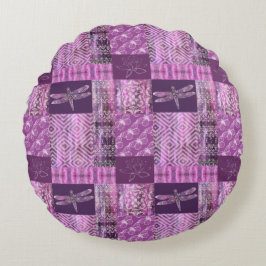 Purpurfärgad polityr: Mosaik Rund Kudde