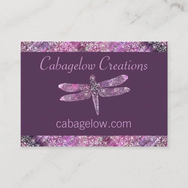 Purpurfärgad polityr: Slända Visitkort (Framsida)