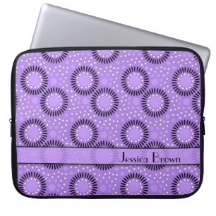 Purpurfärgad polka dotslaptop sleeve för moderna