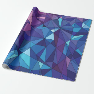 Purpurfärgad polygonal design för abstrakt blåt presentpapper