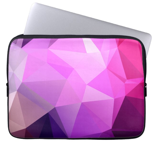 Purpurfärgad polygonal design laptop fodral (Framsidan)