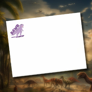 Purpurfärgad prickig T-Rex Dinosaur för RAWR Post-it Block