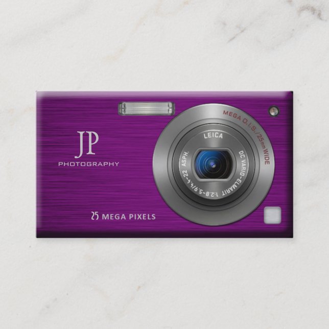 Purpurfärgad professionellfotograf för Digital Visitkort (Framsida)