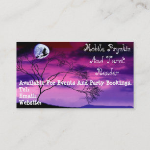 Purpurfärgad psykisk och Tarot avläsarvisitkort Visitkort