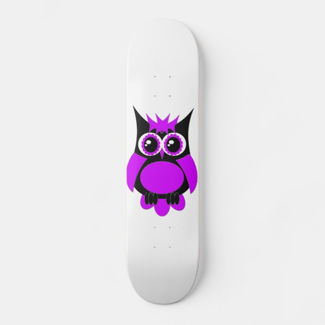 Purpurfärgad Punk ugglaSkateboard Skateboard Bräda 20 Cm (Framsida)