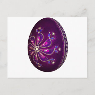 Purpurfärgad Pysanky påskägg Helg Vykort