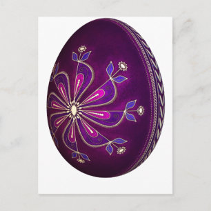 Purpurfärgad Pysanky påskägg Helg Vykort