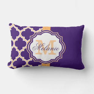 Purpurfärgad Quatrefoil Monogram Lumbarkudde