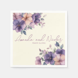 Purpurfärgad rosa bröllop pappra blöjor pappersservett