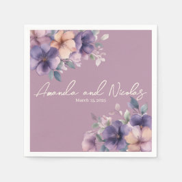 Purpurfärgad rosa bröllop pappra blöjor pappersservett