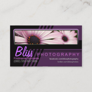 Purpurfärgad rosa fotografi med fotomallaffär visitkort