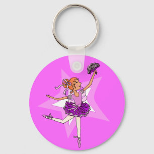 Purpurfärgad rosa keychain för Ballerinaprincess Nyckelring
