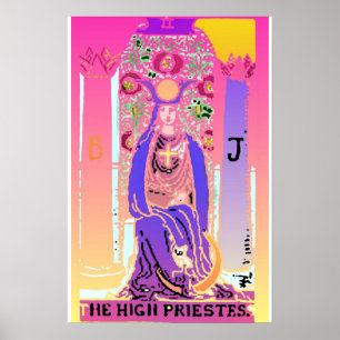Purpurfärgad rosa Tarot för kickPriestess affisch