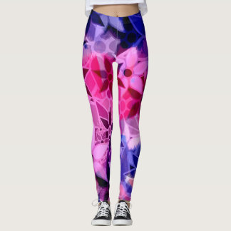 Purpurfärgad rosablåttblommigt leggings