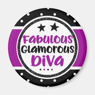 Purpurfärgad sagolik glamorös Diva Magnet