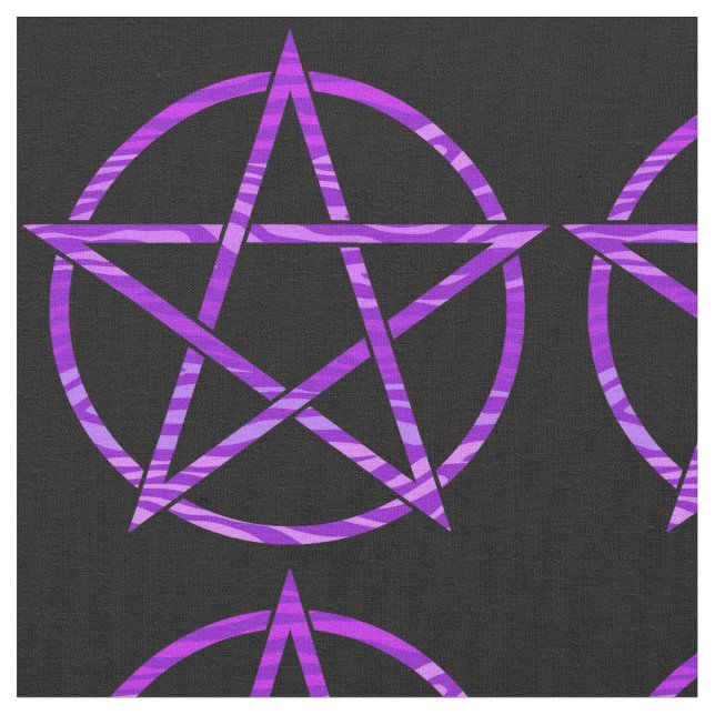 Purpurfärgad sebraPentagram Tyg (Närbild)