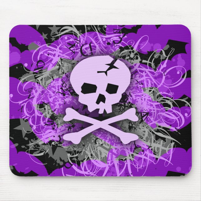Purpurfärgad skalle gotiska MousePad Musmatta (Framsidan)