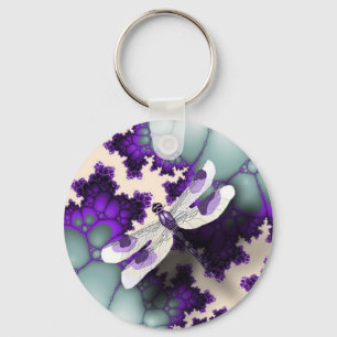 Purpurfärgad slända Keychain Nyckelring