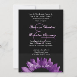 Purpurfärgad solros som gifta sig Ver 002 Inbjudningar