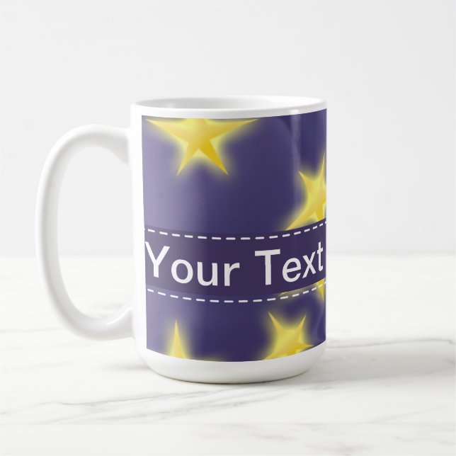 Purpurfärgad Starry natt; Gult stjärnamönster Kaffemugg (Vänster)