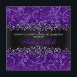 Purpurfärgad sweet sixteen för Fauxglitter- & Inbjudningar<br><div class="desc"></div>