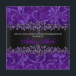 Purpurfärgad sweet sixteen för Fauxglitter- & Inbjudningar<br><div class="desc"></div>