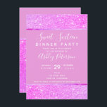 Purpurfärgad sweet sixteen för inbjudningar<br><div class="desc">En modern nätt chic och glitter för rosor för elegantfaux ett purpurfärgat med randen med den rodna födelsedagsfest inbjudan för sweet sixteen för rosafärgkvarteret med lilor görar randig. Perfekt för ett chic party.</div>