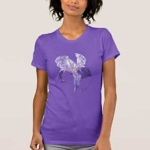 Purpurfärgad t-skjorta för Irisvattenfärgkonst Tee Shirt