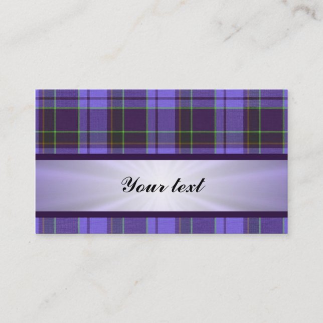 Purpurfärgad Tartan med bandet Visitkort (Framsida)