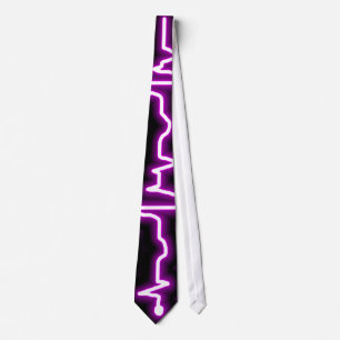 Purpurfärgad tie för neon EKG Slips