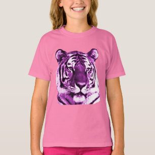 Purpurfärgad tigerskjorta t-shirt