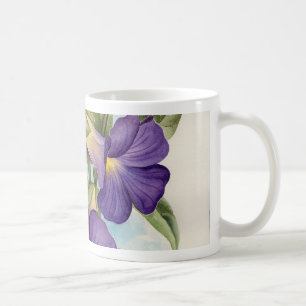 Purpurfärgad tropisk mång- blommamålning - kaffemugg