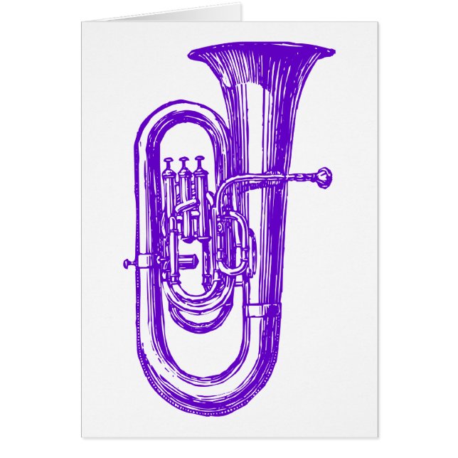 Purpurfärgad Tuba Hälsningskort (Framsidan)