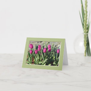 Purpurfärgad tulpannotecard kort